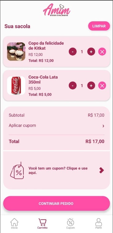Imagem do projeto App Amim doces e salgados